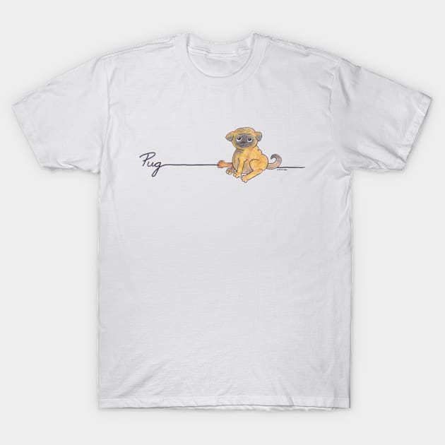 Fawn Pug T-Shirt by FauxPawzDezigns